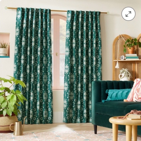 Opalhouse Palm Frond Chenille Jacquard Window Curtain Panel - Picture 3 of 3